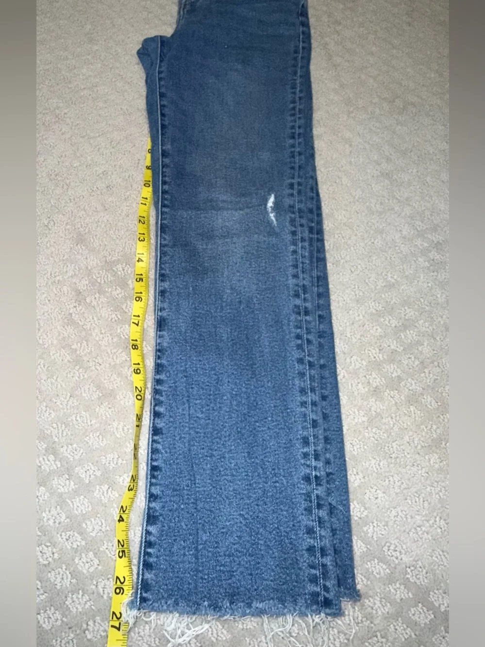 J. Crew Raw-Hem ankle Denim Jeans in Medium Blue